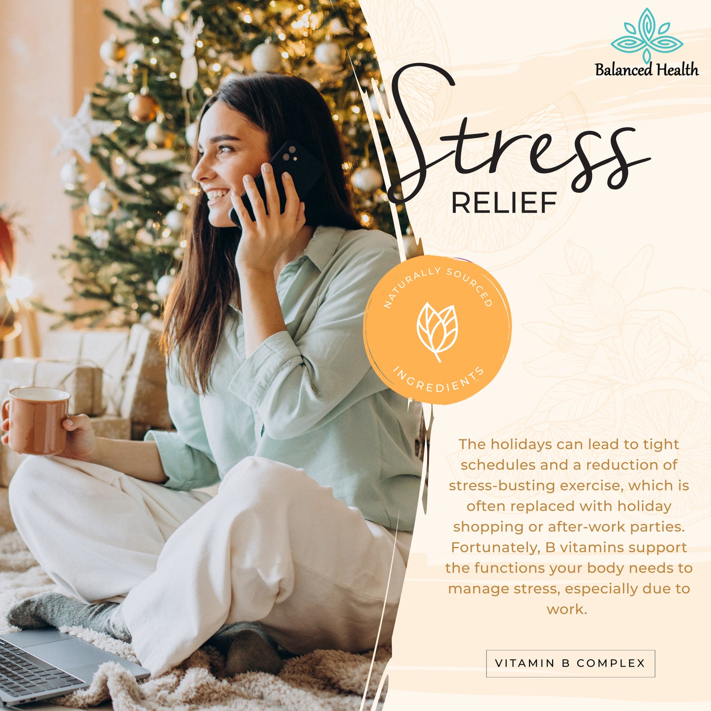 Balanced Health Liquid Vitamin B Complex drops helps support stress relief