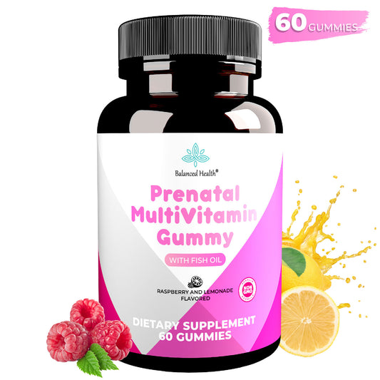 Balanced Health Women's Prenatal Multivitamin Gummy with Fish Oil for mommy and baby